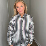 Rainbow Stripe Button Up Blouse