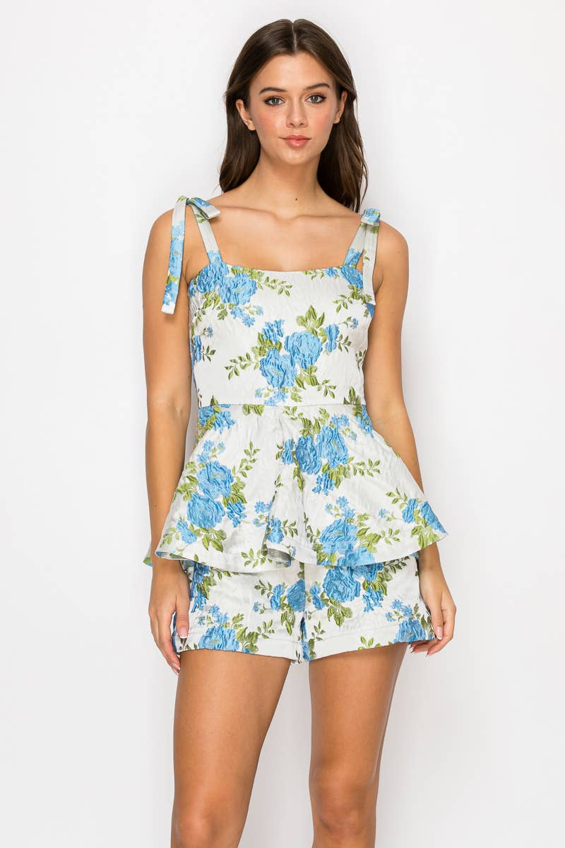 Blue Flower Romper