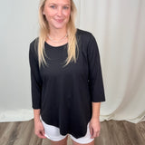 Black Scoop Neck Asymmetrical Top