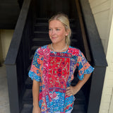 Multi Silk Ruffle Sleeve Tunic