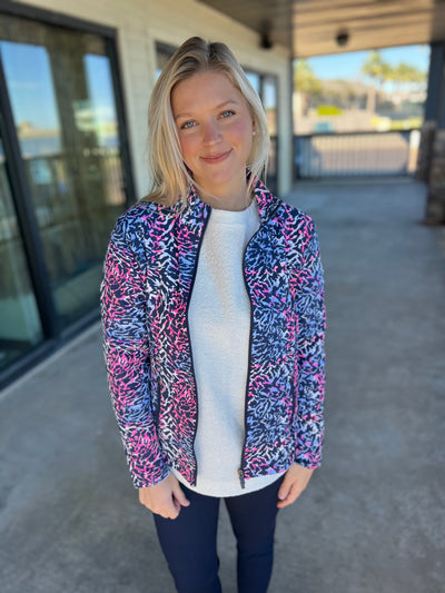 Multi Animal Print Zip Jacket