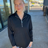 Black High Zip Pullover