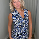 Vines Blues & Black Ruffle Dress