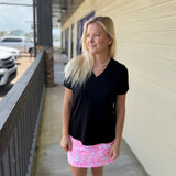 Black V Neck Short Sleeve