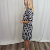 Geometric Link Black & Stone Travel Dress