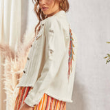 PLUS Embroidered Denim Jacket