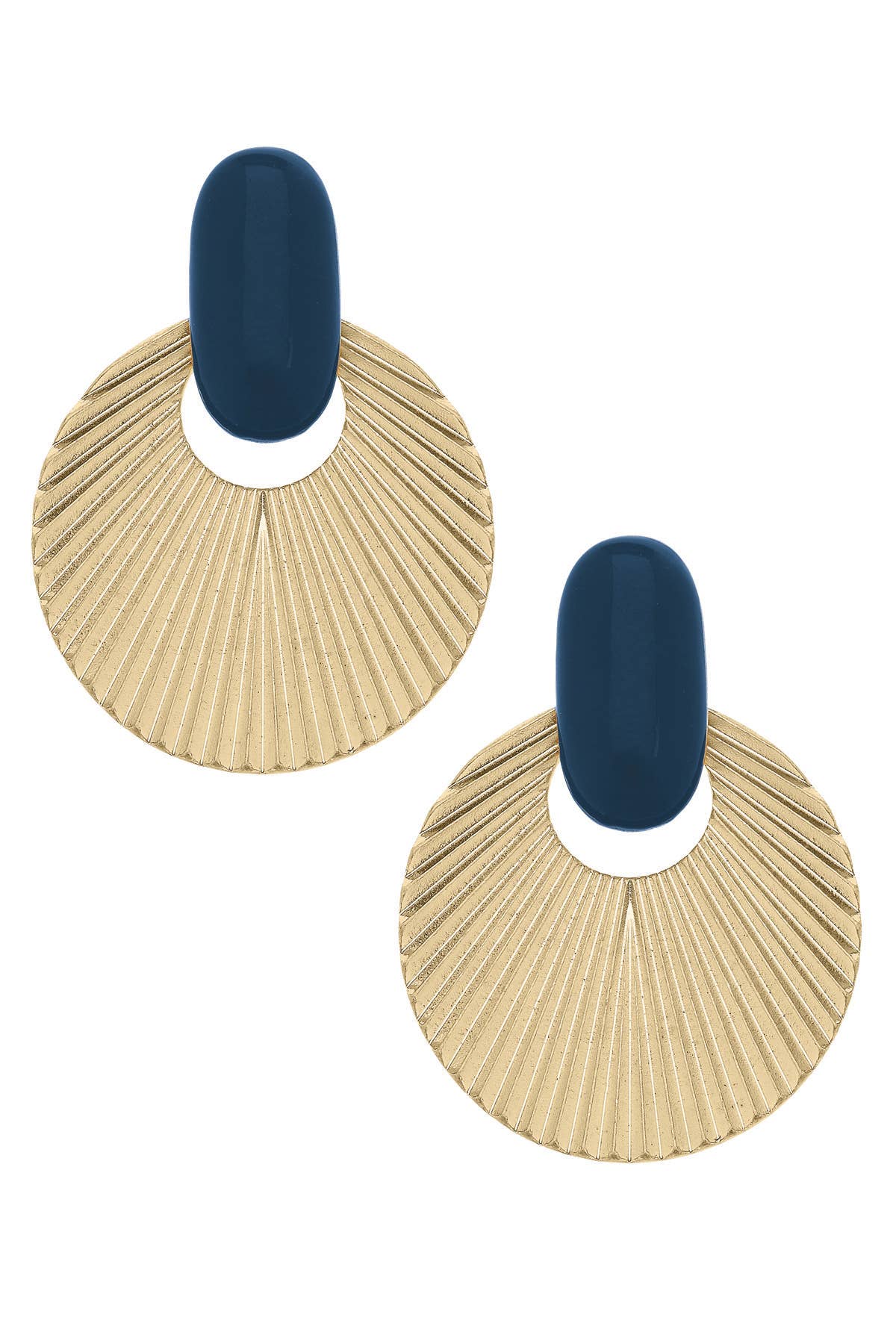 Lola Fluted Metal & Resin Statement Earrings