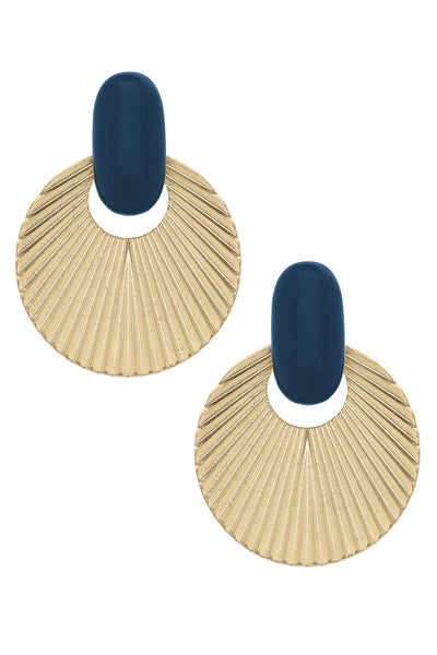 Lola Fluted Metal & Resin Statement Earrings