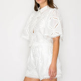 White Shirt with Flare Sleeves