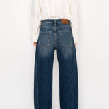 High Rise Relaxed Dark Wash Barrel Jeans