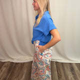 Pastel Floral 25" Wide Crop Pant