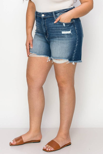 PLUS SIZE - HIGH  RISE STRETCH SHORT: 16