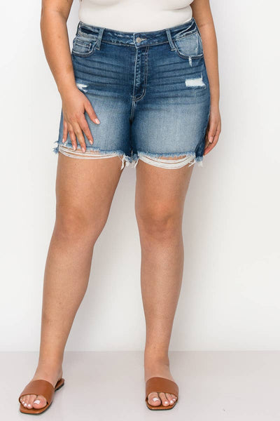 PLUS SIZE - HIGH  RISE STRETCH SHORT: 16
