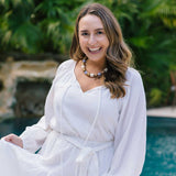 Lorelei Chinoiserie & Painted Wood Necklace in Ivory