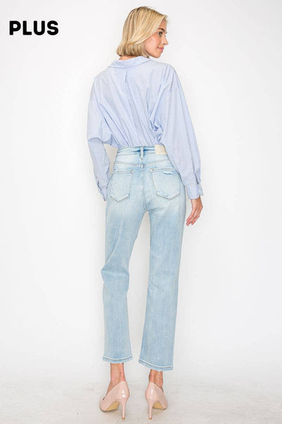 PLUS - HIGH RISE STRAIGHT JEANS: 16 (32)