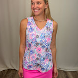 Neon Fireworks V-Neck Sleeveless