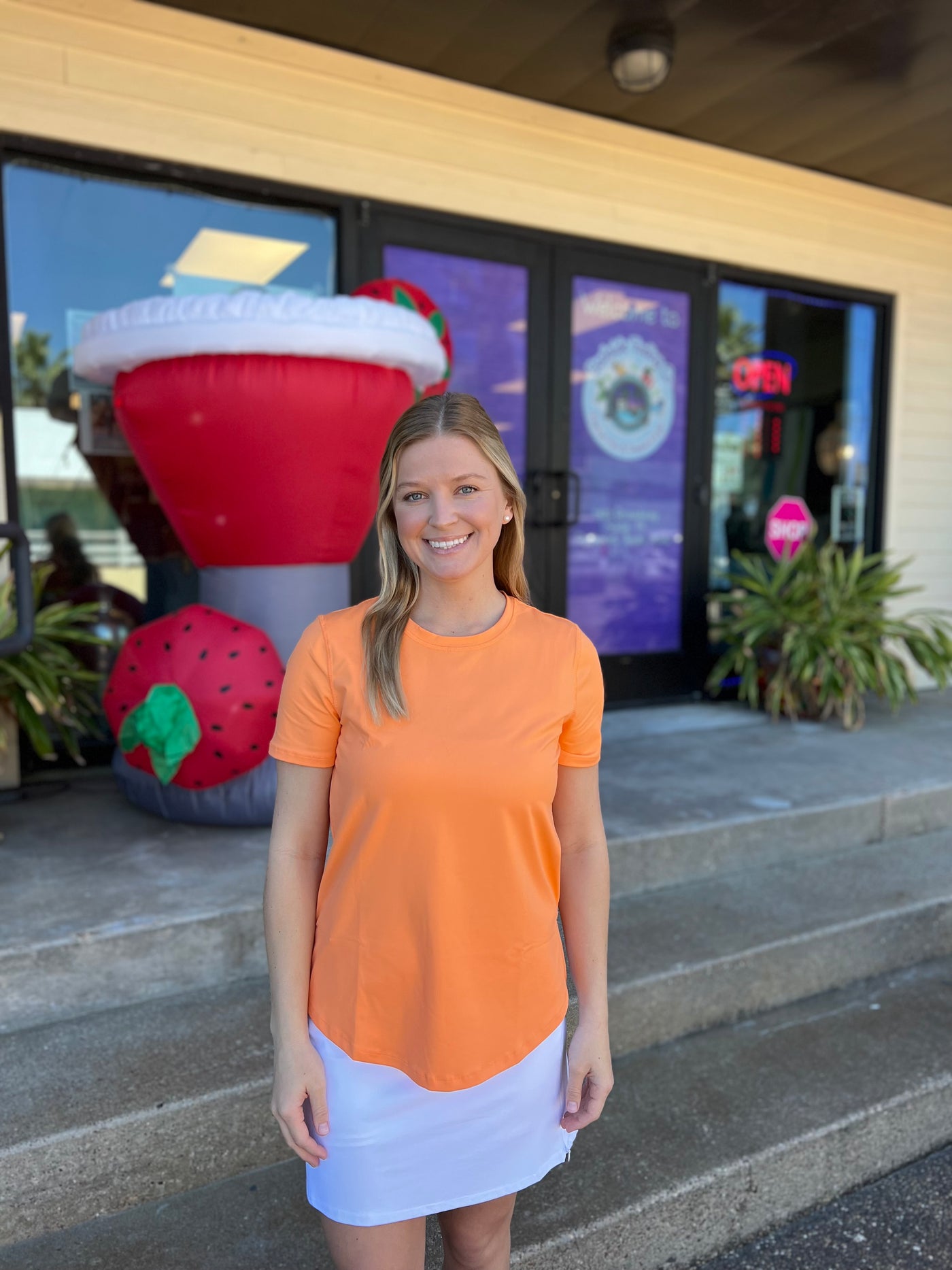 Tangerine Short Sleeve Top