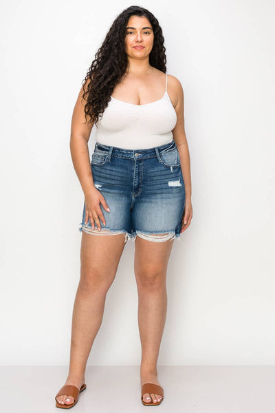PLUS SIZE - HIGH  RISE STRETCH SHORT: 16