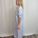 Blue Seersucker Stripe Dress