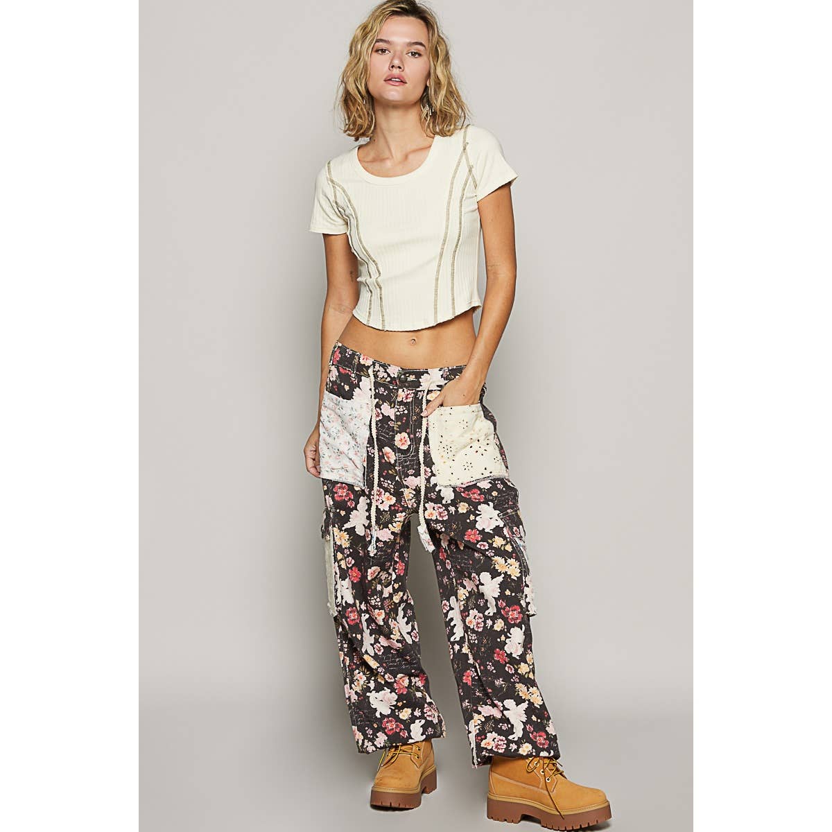 Floral print cargo pants