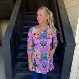 Pink Crinkle One Pocket Top