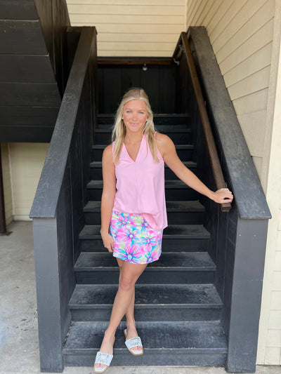 Seaglass Pink Sleeveless V Neck