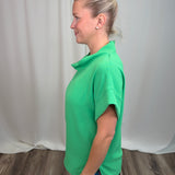 Kelly Green Airflow Mockneck Top