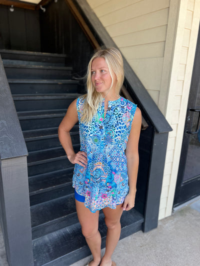 Blue Sleeveless Top