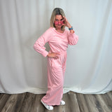 One Shoulder Baby Pink Jumpsuit