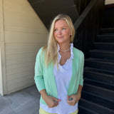 Clear Lime Cardigan Sweater