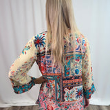Amalfi Bloom Silk Scoop Neck Blouse
