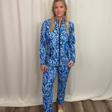 Blue Vines 25" Inseam Capri