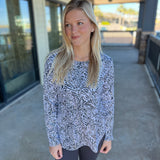 Zebra Pineapple Scoop Neck Top