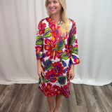 Paradise Blooms 3/4 Sleeve Dress