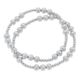 Silver Ball Bead Stretch Bracelets