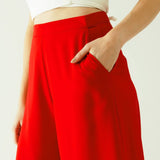 Red wide leg Pants