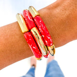 Red Game Day Bracelets &  Necklaces: MATTE RED FLAT TWISTED CUFF