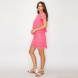 Pink Daisy Lace Mini Skirt