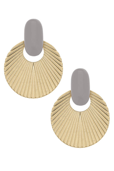 Lola Fluted Metal & Resin Statement Earrings