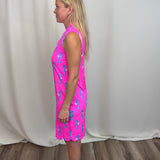 Hot Pink Seahorse Scallop Vneck Dress