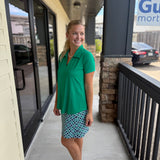 Emerald SSlv Collar Top