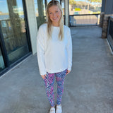 Navy Zebra Ankle Legging