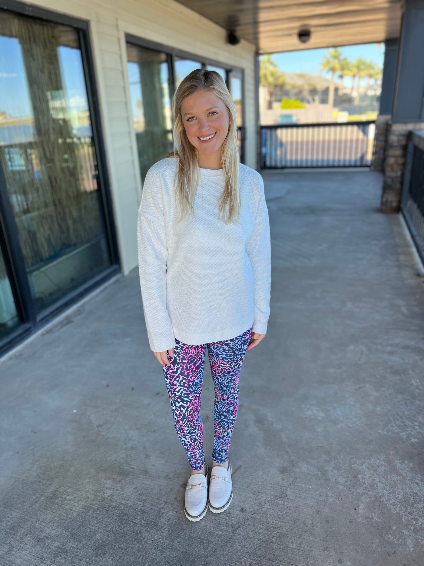 Navy Zebra Ankle Legging