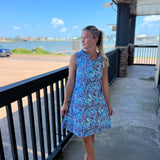 Zebra Pineapple VNeck Ruffle Dress