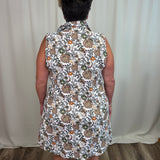 Fall Flowers Zip Swing Dress