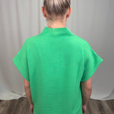 Kelly Green Airflow Mockneck Top