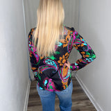 Black Paisley Button Up Blouse