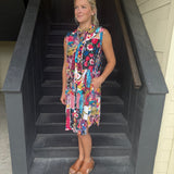 Multi Silk Tank Dress