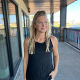 Black Crushed Tank Top