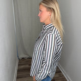 Rainbow Stripe Button Up Blouse